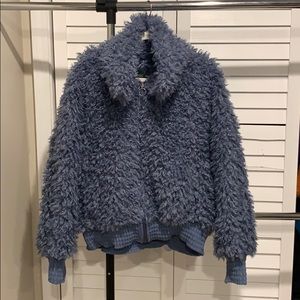 Long Sleeve Zip Up Colorblocked Sherpa Jacket